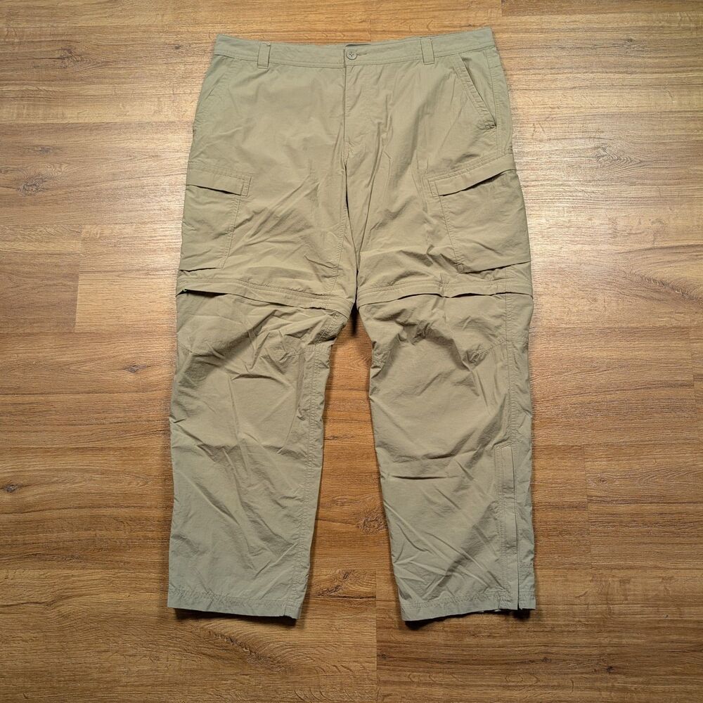REI Co-op Sahara Convertible Hiking Pants Mens 40x30(29) Tan Cargo Zip Off Nylon